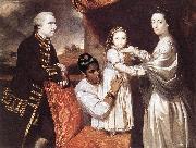 REYNOLDS, Sir Joshua George Clive and his Family with an Indian Maid oil painting artist